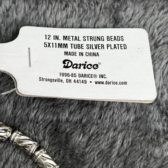 Darice Silver Plated Metal Strung Beads 5x11mm Jewelry Making Findings NWT - Picture 4 of 4
